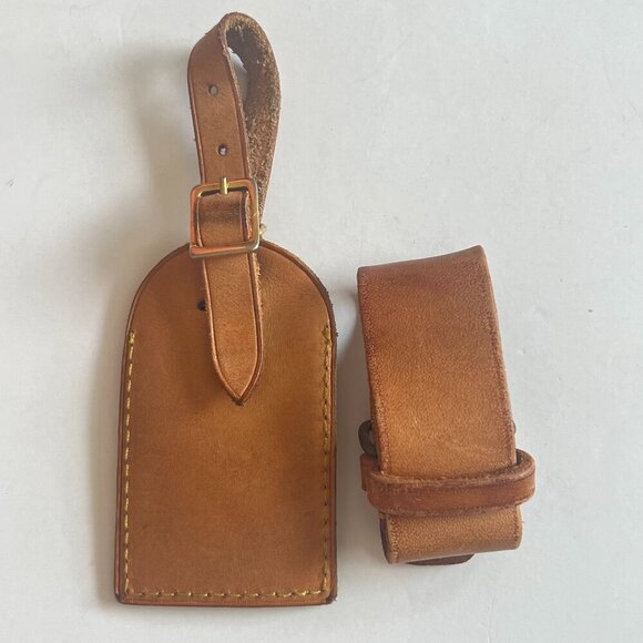 Louis Vuitton Vachetta Travel Bag Handbag Name Tag & Handle Keeper Set - Picture 3 of 7